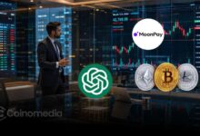 MoonPay ChatGPT crypto purchase interface showing seamless token buying experience within AI app