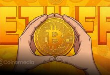 Spot Bitcoin ETFs weekly outflows chart showing $1.42 billion decline