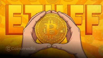 Spot Bitcoin ETFs weekly outflows chart showing $1.42 billion decline