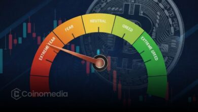 Crypto Fear & Greed Index showing extreme fear level at 8 on market sentiment scale