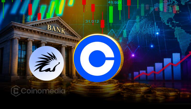 Graphic showing Coinbase and Spiko enabling USDC and EURC payments for European UCITS funds with instant stablecoin settlements.