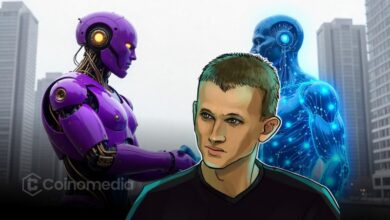 Illustration of Vitalik Buterin's concept for private onchain voting using blockchain technology and software obfuscation.