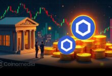 Chart illustrating a 12% decline in Chainlink exchange supply over the past month, highlighting increased accumulation by LINK holders.