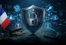 Graphic illustrating France's rise in crypto-linked kidnapping and extortion cases alongside new government security measures for the crypto industry.
