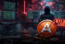 Illustration of a digital treasury wallet with a cybersecurity warning, representing Triple-A's $11.8 million wallet breach while client funds remain protected.