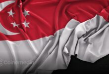Illustration of Singapore's skyline with financial charts and rising energy prices, representing the central bank's decision to tighten monetary policy amid inflation concerns.