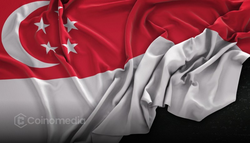 Illustration of Singapore's skyline with financial charts and rising energy prices, representing the central bank's decision to tighten monetary policy amid inflation concerns.