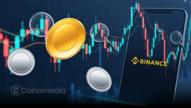 Chart showing Binance trading volume split, with altcoins accounting for over 60% of activity, compared with 22% for Bitcoin and 18% for Ethereum.
