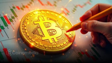 Illustration comparing Bitcoin with record-high stock markets, AI investments, and commodities, highlighting Glassnode's observation that Bitcoin has been left out of the latest market rotation.