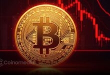 Chart showing Bitcoin's percent unrealised loss falling below the 40% deep-stress band while underwater supply remains elevated.