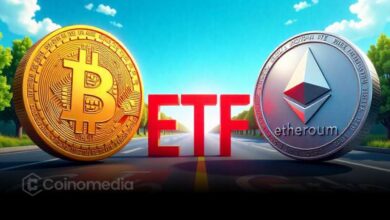 Infographic showing August 6 crypto ETF flows, with Bitcoin recording $129 million in net inflows and Ethereum adding $92.15 million, extending both inflow streaks.