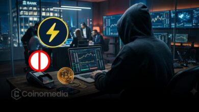 Illustration of a Bitcoin swap platform under cyberattack, representing Boltz's decision to pause its service following AI-assisted hacking attempts.