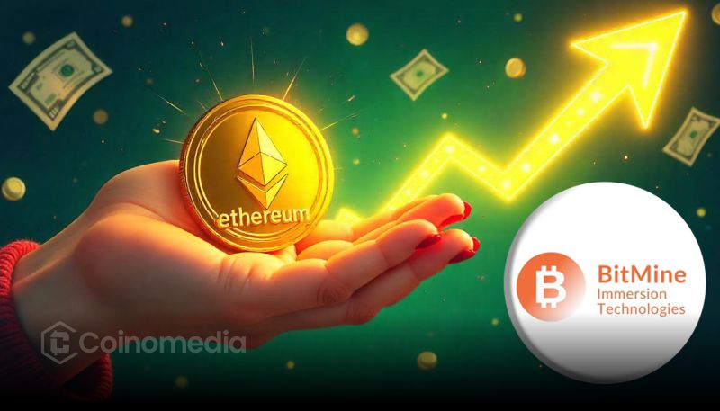 Graphic showing Bitmine increasing its Ethereum treasury by 10,399 ETH, bringing total holdings to 5.8 million ETH.