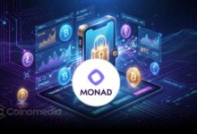 Illustration showing Monad's proposed upgradeable account authentication system, highlighting passkeys, social recovery, key rotation, and post-quantum security while keeping wallet addresses unchanged.