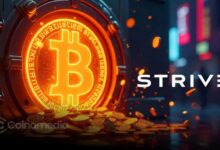 Illustration of Strive adding 147 Bitcoin worth $9.5 million to its corporate treasury, highlighting continued institutional adoption of Bitcoin.