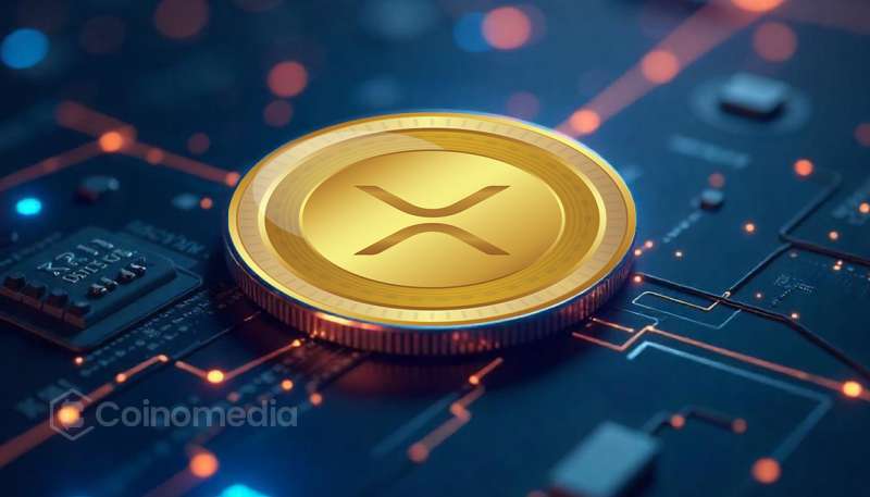Chart showing XRP realized volatility on Binance declining to its lowest level in three months, indicating reduced daily price fluctuations and calmer market conditions.