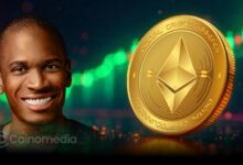 llustration of Arthur Hayes alongside Ethereum and Bitcoin logos, highlighting his view that ETH is his largest holding after BTC and could rally above $5,000 after reclaiming $3,000.