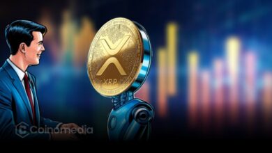 Chart illustrating Binance's XRP leverage ratio reaching its highest level in more than seven months, highlighting rising trader confidence alongside increasing price and open interest.