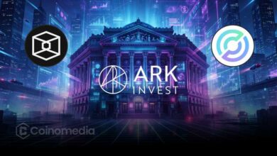 Illustration showing Ark Invest purchasing 456,059 shares of Block worth $37.4 million and 35,192 shares of Circle worth $3.4 million, highlighting increased investment in crypto-related companies.