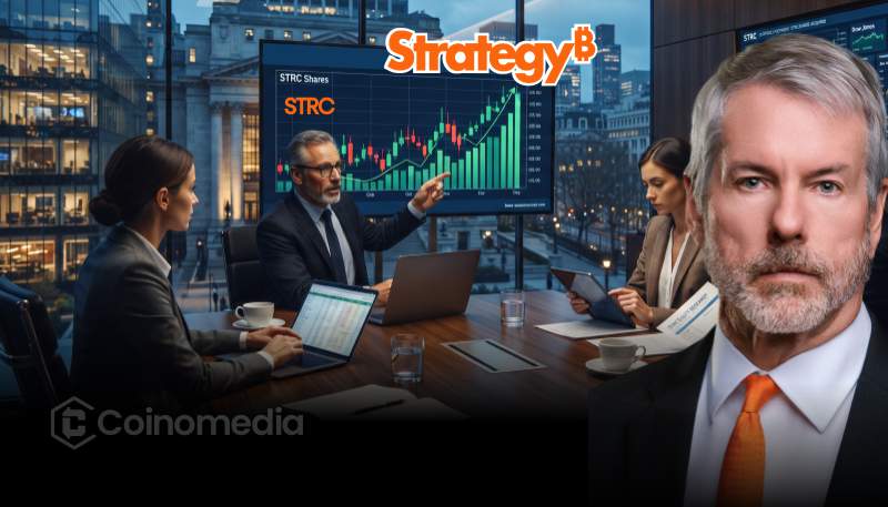Strategy STRC stock recovering toward its $100 offering price as Michael Saylor's company purchases shares following a steep selloff.