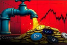 Illustration showing Bitcoin falling below $77,000, triggering over $95.34 million in crypto long liquidations as leveraged traders faced a sharp market downturn.